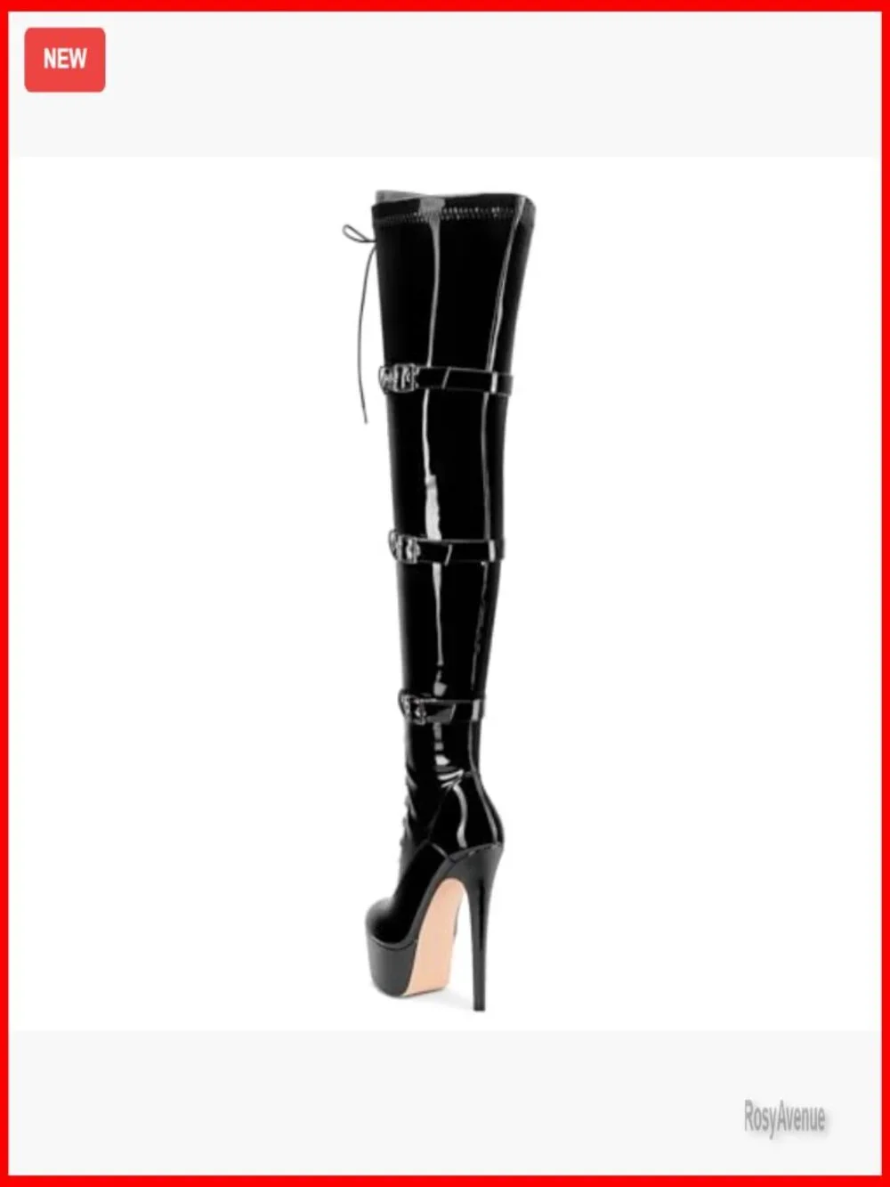 Over The Knee Thigh High Boots Stiletto Platform Lace Up Buckle Zipper